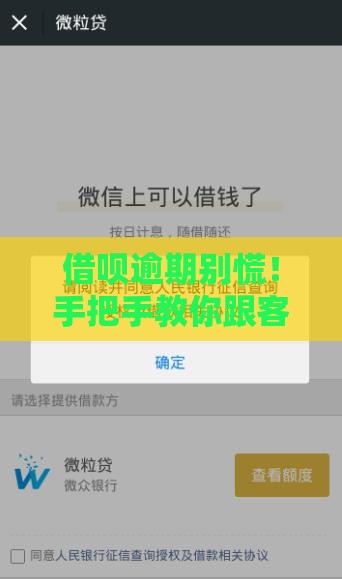 借呗逾期别慌！手把手教你跟客服协商分期还款技巧