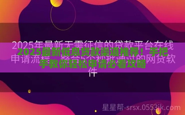 2025最新低息贷款渠道推荐！手把手教你轻松申请必看攻略