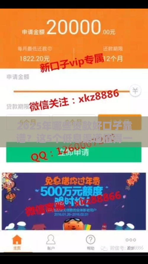 2025年哪些贷款好口子靠谱？这5个低息渠道值得一试