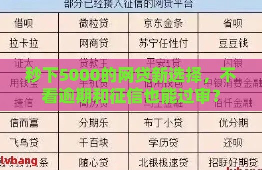 秒下5000的网贷新选择，不看逾期和征信也能过审？