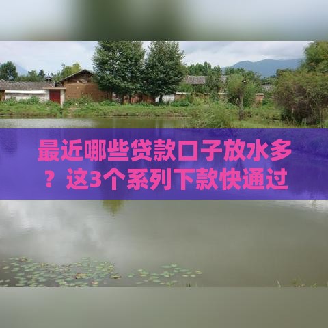 最近哪些贷款口子放水多？这3个系列下款快通过率高！