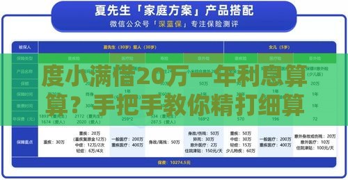 度小满借20万一年利息算算？手把手教你精打细算