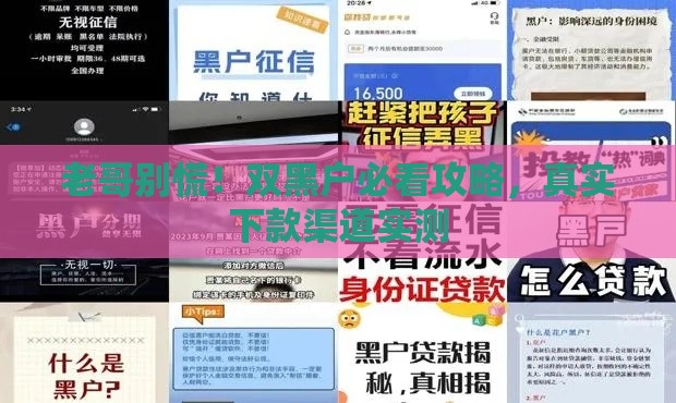 老哥别慌！双黑户必看攻略，真实下款渠道实测