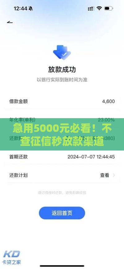急用5000元必看！不查征信秒放款渠道深度解析