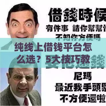 纯线上借钱平台怎么选？5大技巧教你避坑+快速到账！