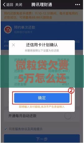 微粒贷欠费5万怎么还？3招教你避免征信黑名单！