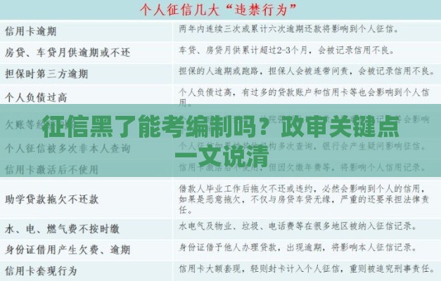 征信黑了能考编制吗？政审关键点一文说清