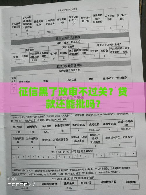 征信黑了政审不过关？贷款还能批吗？
