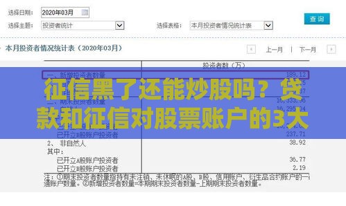 征信黑了还能炒股吗？贷款和征信对股票账户的3大影响！