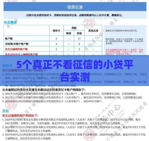 5个真正不看征信的小贷平台实测