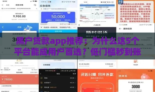 黑户贷款app推荐：为什么这5个平台能成用户首选？低门槛秒到账的秘密！