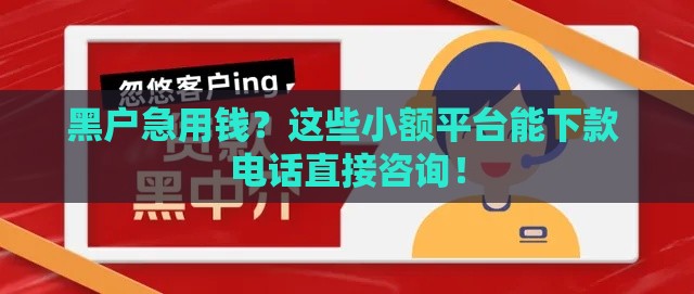 黑户急用钱？这些小额平台能下款 电话直接咨询！