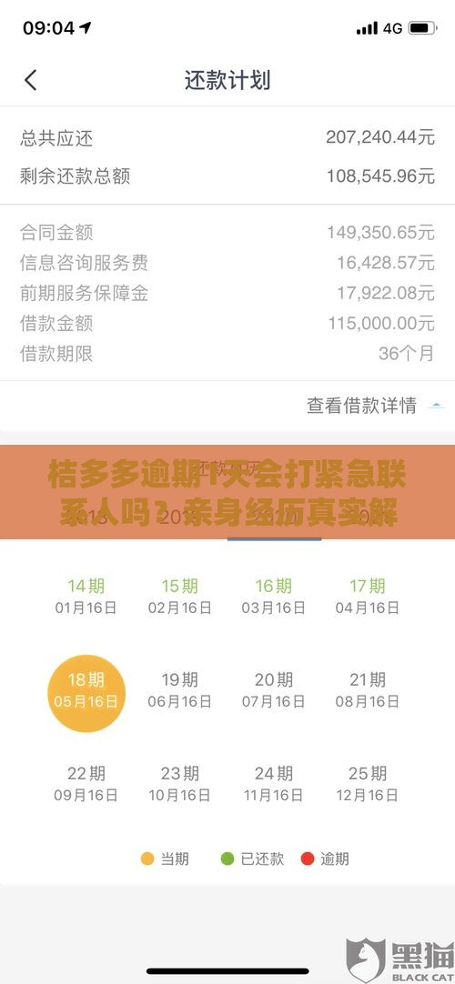 桔多多逾期1天会打紧急联系人吗？亲身经历真实解答