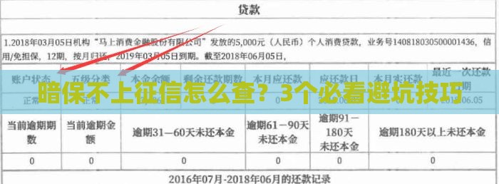 暗保不上征信怎么查？3个必看避坑技巧