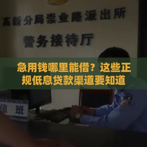 急用钱哪里能借？这些正规低息贷款渠道要知道