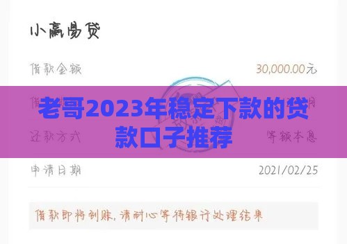 老哥2023年稳定下款的贷款口子推荐