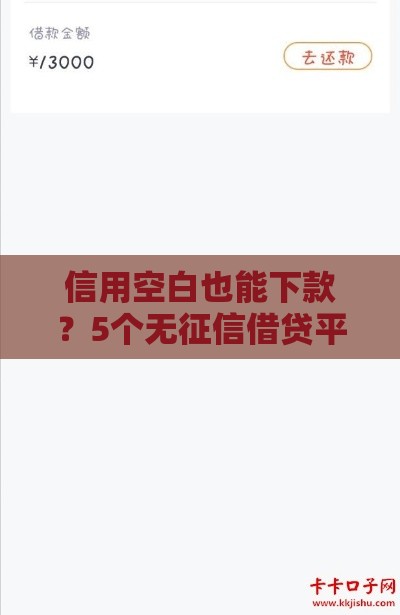 信用空白也能下款？5个无征信借贷平台实测