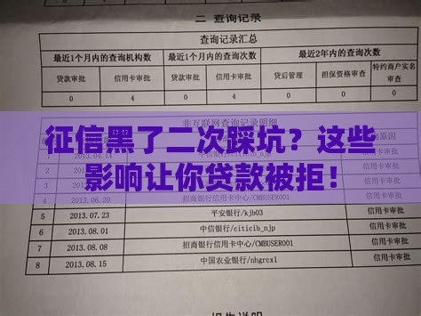 征信黑了二次踩坑？这些影响让你贷款被拒！