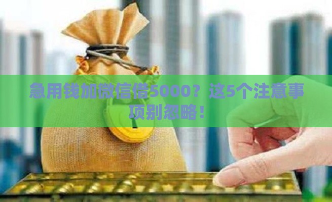 急用钱加微信借5000？这5个注意事项别忽略！