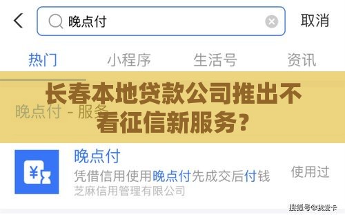 长春本地贷款公司推出不看征信新服务？