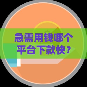 急需用钱哪个平台下款快？这5个审核松、到账快！