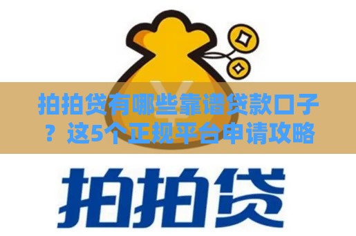 拍拍贷有哪些靠谱贷款口子？这5个正规平台申请攻略分享！