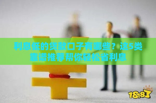 利息低的贷款口子有哪些？这5类靠谱推荐帮你轻松省利息