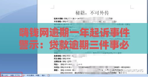 嗨钱网逾期一年起诉事件警示：贷款逾期三件事必须懂