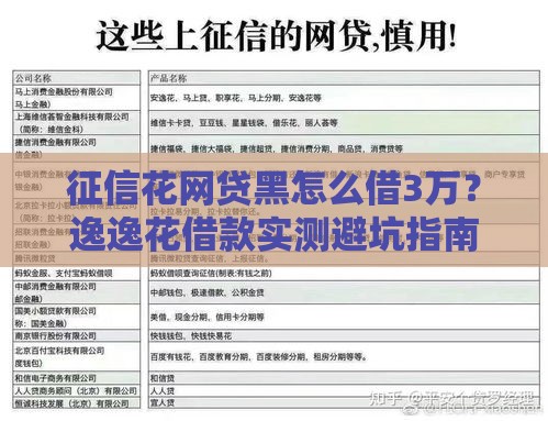 征信花网贷黑怎么借3万？逸逸花借款实测避坑指南