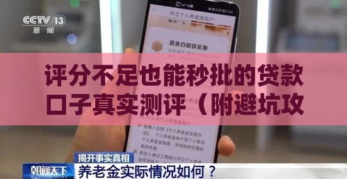 评分不足也能秒批的贷款口子真实测评（附避坑攻略）