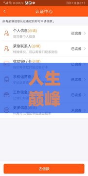 人生巅峰选哪个系列口子？贷款避坑指南+实战技巧