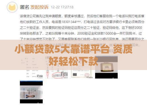 小额贷款5大靠谱平台 资质好轻松下款