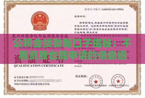 公积金贷款新口子揭秘：不看资质也能申请的低息通道！