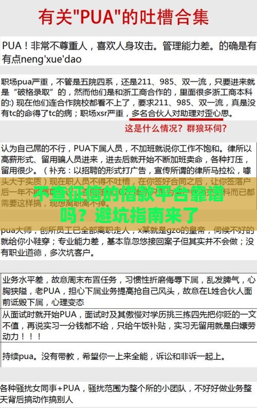 不查征信的借款平台靠谱吗？避坑指南来了