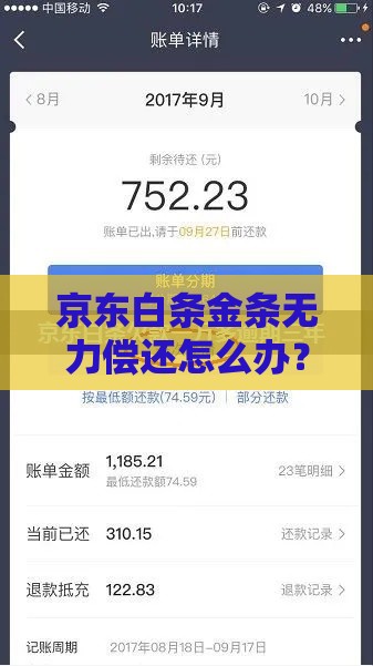 京东白条金条无力偿还怎么办？这5招你一定要看！