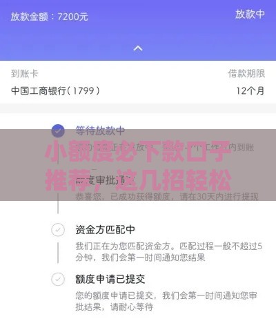 小额度必下款口子推荐，这几招轻松解决资金难题