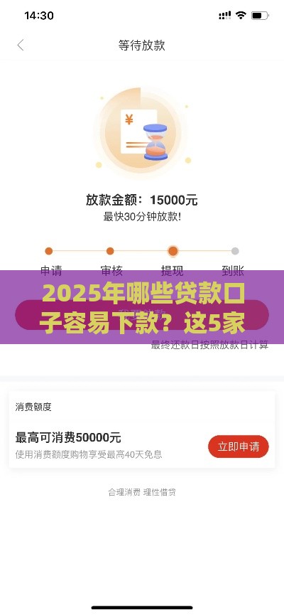 2025年哪些贷款口子容易下款？这5家平台靠谱又省心！