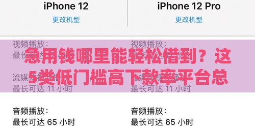 急用钱哪里能轻松借到？这5类低门槛高下款率平台总有一款适合你！