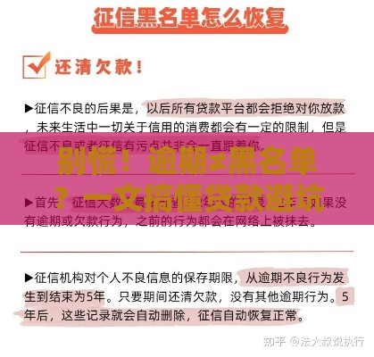 别慌！逾期≠黑名单？一文搞懂贷款避坑关键