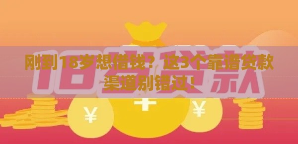 刚到18岁想借钱？这3个靠谱贷款渠道别错过！