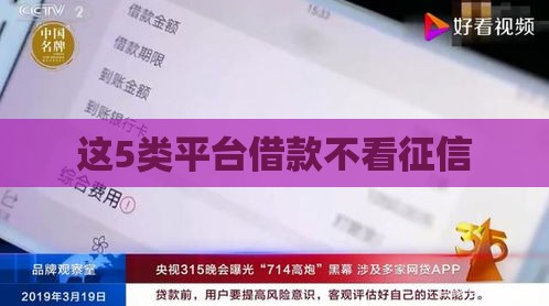 这5类平台借款不看征信