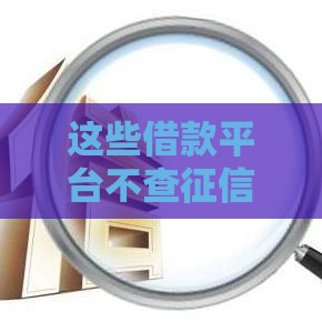 这些借款平台不查征信也能下款
