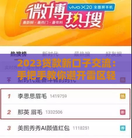 2023贷款新口子交流：手把手教你避开雷区轻松下款