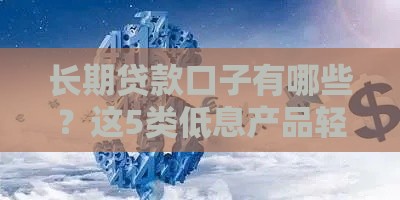 长期贷款口子有哪些？这5类低息产品轻松解决资金难题