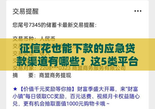 征信花也能下款的应急贷款渠道有哪些？这5类平台或许能帮到你