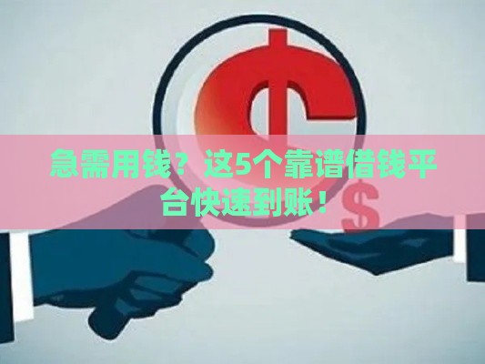 急需用钱？这5个靠谱借钱平台快速到账！