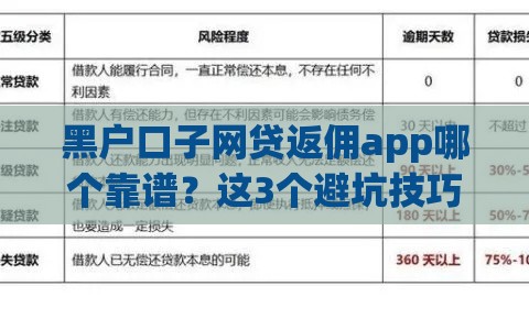 黑户口子网贷返佣app哪个靠谱？这3个避坑技巧必须知道