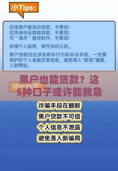黑户也能贷款？这5种口子或许能救急