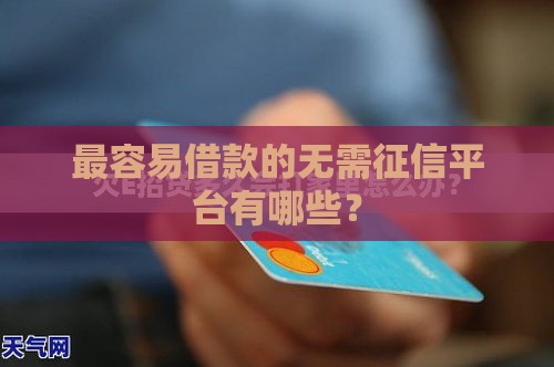 最容易借款的无需征信平台有哪些？