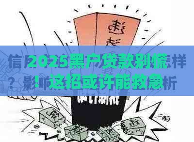 2025黑户贷款别慌！这招或许能救急